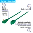 Extensión eléctrica doméstica 6 m clavija plana, verde 3