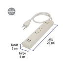 Multicontacto 16 AWG 3 entradas 2 puertos USB supresor 300 J 3