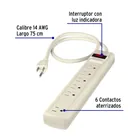 Multicontacto 14 AWG 6 entradas supresor de picos 270 joules 2
