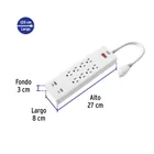 Multicontacto 8 entradas, 2 USB A + 2 USB C, blanco, VOLTECK 2