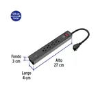 Multicontacto 4 entradas, 1 USB A + 1 USB C, negro, VOLTECK 2
