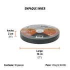 Disco abrasivo de corte preciso metal 7' x 2 mm, TRUPER 5