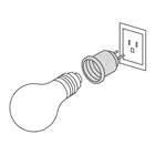Portalámpara de baquelita, con adaptador, marfil, VOLTECK 2