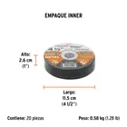 Disco abrasivo de corte preciso metal 4-1/2' x 1.2 mm,TRUPER 5