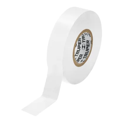 Cinta de aislar de 18 m x 19 mm, blanca, TRUPER