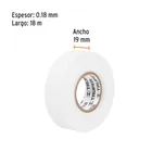 Cinta de aislar de 18 m x 19 mm, blanca, TRUPER 3
