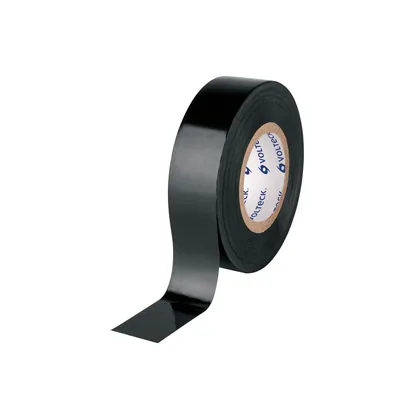 Cinta de aislar de 18 m x 19 mm, negra, VOLTECK