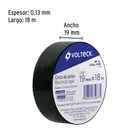 Cinta de aislar de 18 m x 19 mm, negra, VOLTECK 3