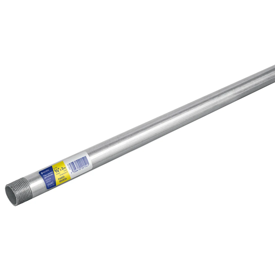 Tubo Conduit 3/4' pared gruesa (1.6 mm), et. amarilla, 3 m
