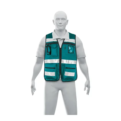 Chaleco brigadista con cintas reflejantes, color verde