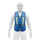 Chaleco de seguridad con cintas reflejantes, azul, PRETUL 1