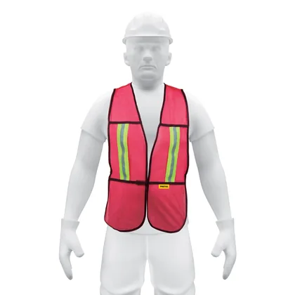 Chaleco de seguridad con cintas reflejantes, rojo, PRETUL