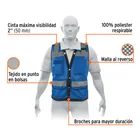 Chaleco seguridad reforzado azul con bolsas, M, EXPERT 2