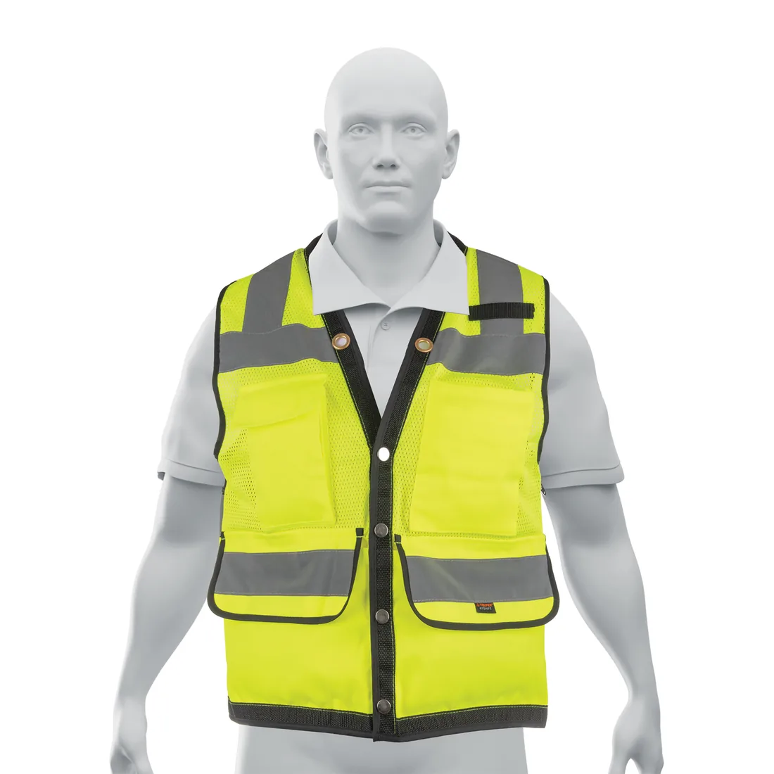 Chaleco seguridad reforzado amarillo con bolsas, M, EXPERT
