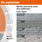 Disco de diamante de 9' x 2.7 mm, rin segmentado, TRUPER 2