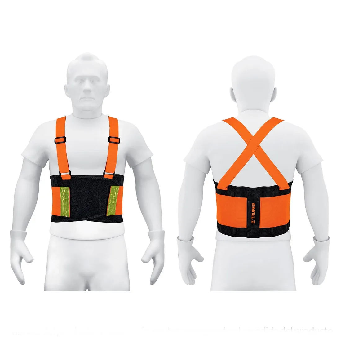 Faja lumbar naranja con cintas de alta visibilidad,G,TRUPER