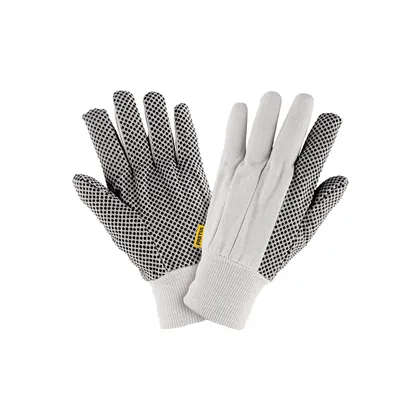 Guantes de algodón con puntos PVC en palma, unitalla, PRETUL