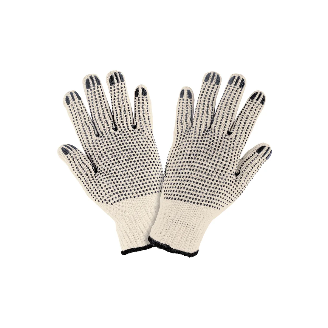 Guantes de algodón con puntos de PVC en palma y dorso,PRETUL