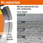 Disco de diamante de 4-1/2' x 1.2 mm rin segmentado, PRETUL 2