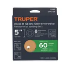 Paquete con 5 discos de lija 5' grano 60, 8 perforaciones 4