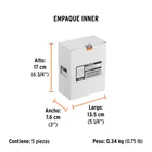 Paquete con 5 discos de lija 5' grano 60, 8 perforaciones 6