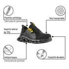 Tenis de seguridad #27, casquillo metálico, negros, PRETUL 2