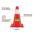 Cono de precaución de 45 cm de PVC con reflejante, PRETUL 2