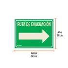 Letrero de señalización 'RUTA EVACUACIÓN DERECHA',21 x 28 cm 2