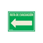 Letrero de señalización 'RUTA EVACUACIÓN IZQUIERDA',21x28 cm 1