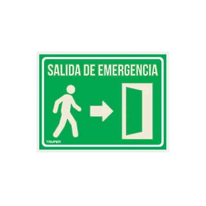 Letrero de señalización 'SALIDA DE EMERGENCIA', 21 x 28 cm