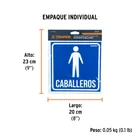 Letrero de señalización 'CABALLEROS', 19 x 19 cm, TRUPER 4