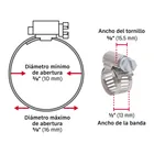 Bolsa con 10 abrazaderas sin fin # 4, 3/8 - 5/8', FIERO 5