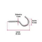 Blíster con 6 armellas abiertas de 20 x 70, FIERO 4