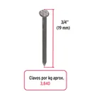 Bolsa con 1 kg de clavos alfilerillos de 3/4' con cabeza 2