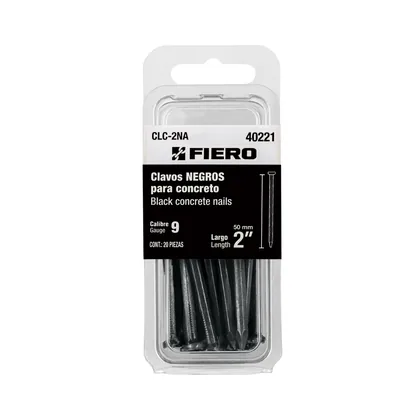 Blíster con 20 clavos negros para concreto 2', FIERO