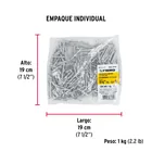 Bolsa con 1 kg de clavos para concreto galvanizados 1-1/2' 3