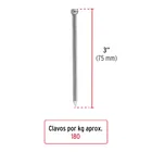 Bolsa con 1 kg de clavo estándar 3' sin cabeza, FIERO 2