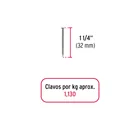 Bolsa con 1 kg de clavo estándar 1-1/4' con cabeza, FIERO 2