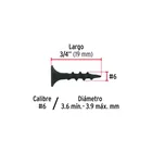 100 pijas #6 x 3/4'cabeza plana phillips multiusos 3