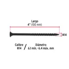 100 pijas #14 x 4'cabeza plana phillips multiusos 3