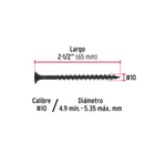 100 pijas #10 x 2-1/2'cabeza planaphillips multiusos 3