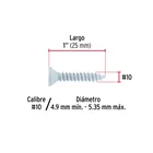 Bolsa 150 pijas para lámina cabeza plana #10 x 1', FIERO 3