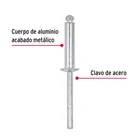 Bolsa con 50 remaches 3/16' x 5/8' de aluminio, ala 3/8' 2