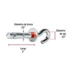 Bolsa con 2 taquetes expansivos 12x75 mm con armella abierta 2