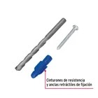 Kit de 20 taquetes 3/8' con pijas #12 y 1 broca 3/8', FIERO 2