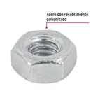 Blíster con 25 tuercas 1/4' hex de acero galvanizado, FIERO 2