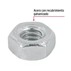 Bolsa con 250 tuercas 1/4' hexagonales de acero galvanizado 2