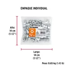 Bolsa con 100 tuercas 3/8' hexagonales de acero galvanizado 5