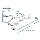 Juego de 6 accesorios para baño metálicos, FOSET AERO 3