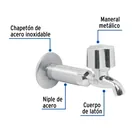 Llave 1/2' para fregadero con niple y chapetón, cromo, BASIC 3